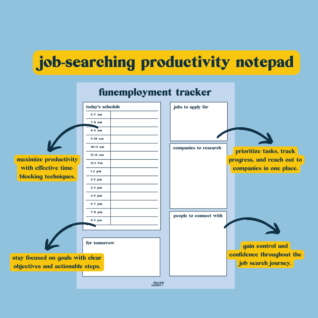 'Funemployment' Job Searching Confidence & Productivity A5 Desk Notepad