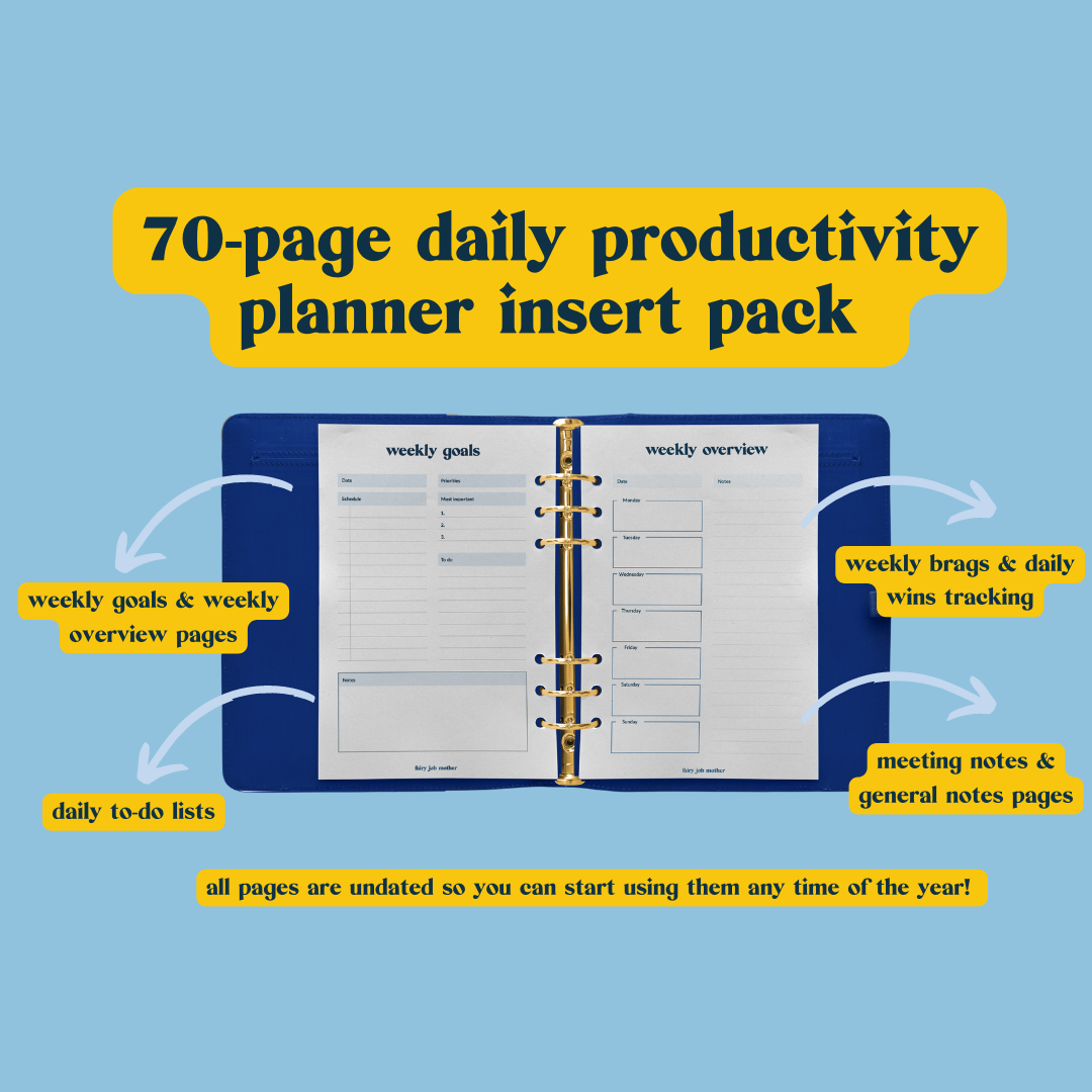 Daily Productivity Planner Insert Pack